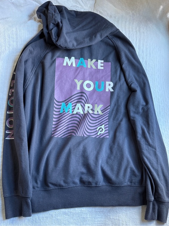 Peloton Tops - PELOTON Womens Make Your Mark Quarter Zip Hoodie Size Large Dark Gray